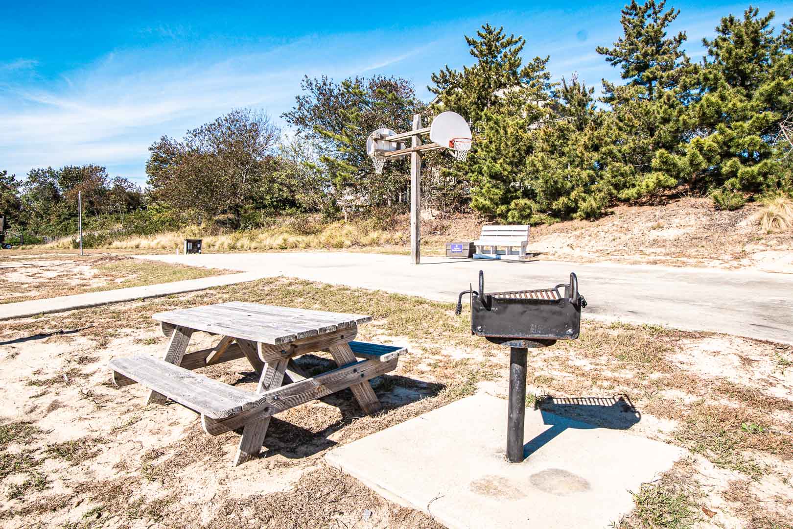 A tranquil BBQ area at VRI's Barrier Island Station in North Carolina.